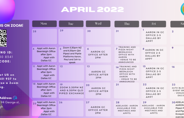 April Calendar 2022